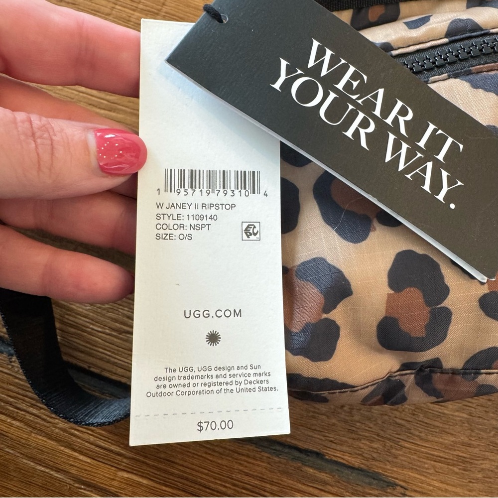 UGG Leopard-Print Mini Belt Bag in Tan and Black - Picture 8 of 12